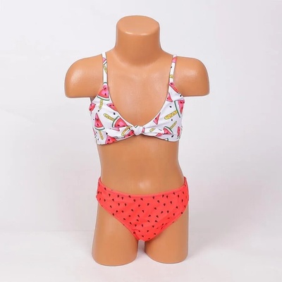 Юношески бански в бяло и червено с диня