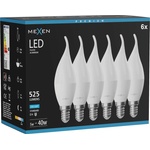 Mexen Nova 6x LED крушка пламък E14, C37, 5W, Студено - 6500K, 525 lm - L106-E14-0565-01x06 (L106-E14-0565-01x06)