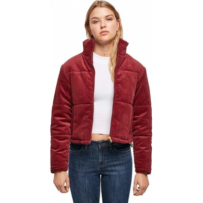 Ladies Corduroy Puffer Jacket burgundy