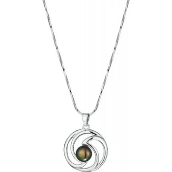 Image 1 of Swan Сребърно колие със сладководна черна перла SP0311B Swan