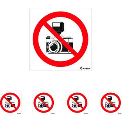 Walteco Zákaz fotografovania - symbol 90x90mm, samolepka Množstvo: 5 ks , 20112BP1