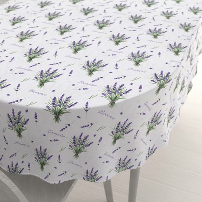 Biante oválný ubrus Rongo RGP-508 Snítky levandulí Provence na bílém 100x140cm