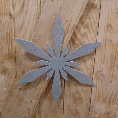 DECOLED Vločka, priem. 80 cm, strieborná