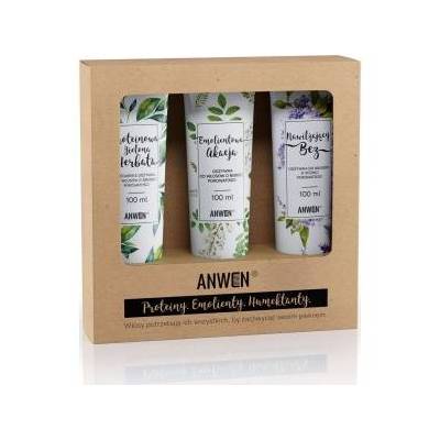 ANWEN_SET Low Porosity Hair Care Protein Green Tea 100ml + Emollient Action 100ml + Moisturizing Without 100ml