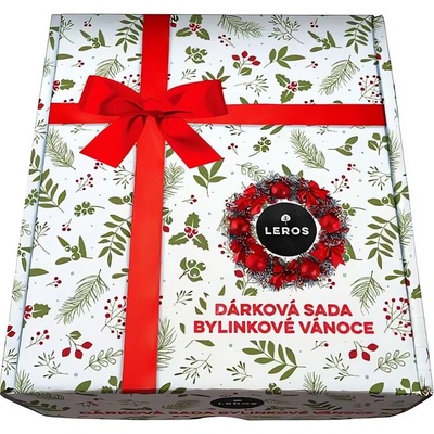 LEROS Dárková sada Bylinkové Vánoce bylinný sirup a 2 druhy čajů 3 ks