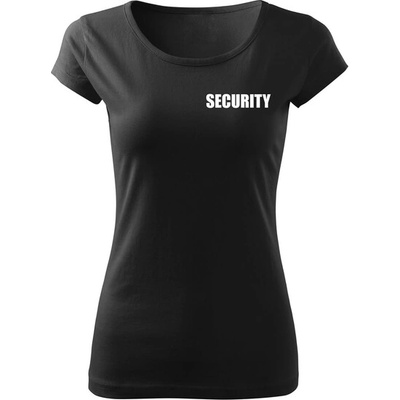 DRAGOWA ДАМСКА Тениска с надпис security, черен (21491)