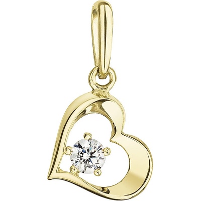 Pavona Zlatý přívěsek srdce žluté zlato s bílým zirkonem 94Z00012 crystal