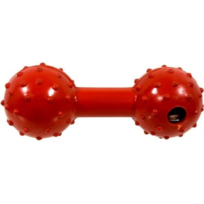 Trixie Gumová činka s rolničkou červená 12 cm