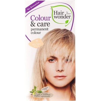 Hairwonder Colour & Care Bio prírodná dlhotrvajúca farba na vlasy : 9 Very Light Blond - veľmi svetlá blond
