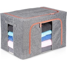 VILDE Látkový pevný box na uskladnenie textilu, sivý PILLOW 60 x 42 x 40 cm 100 l