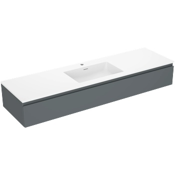 Mexen Orio шкаф за баня 160 см с мивка Otis, 1 чекмедже, графит мат/бял мат - 91A10-16023-1-BF66-W18M01 (91A10-16023-1-BF66-W18M01)