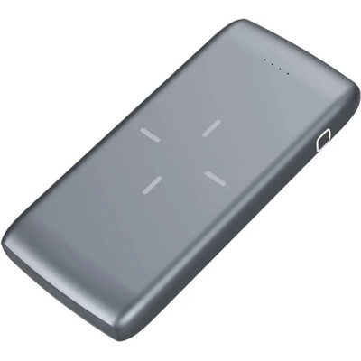Platinet Power Bank 10000 mAh QI Wireless Charging - външна батерия с безжично зареждане и 2 USB изходa за таблети и смартфони (сив)