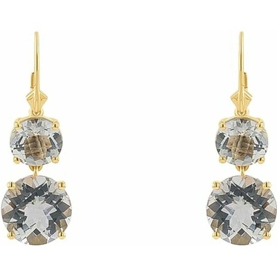 Eppi zlaté visiace náušnice s ametystmi Gawal E32992