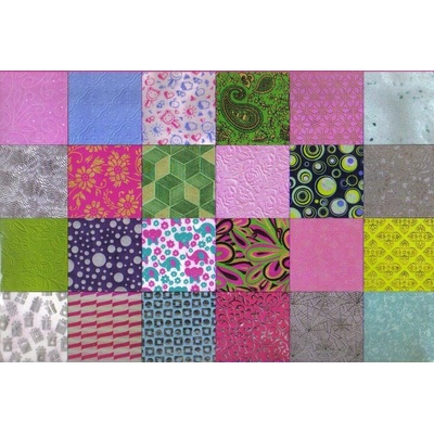 Sada ručních embosovaných papírů 30 x 30 cm - 24 ks