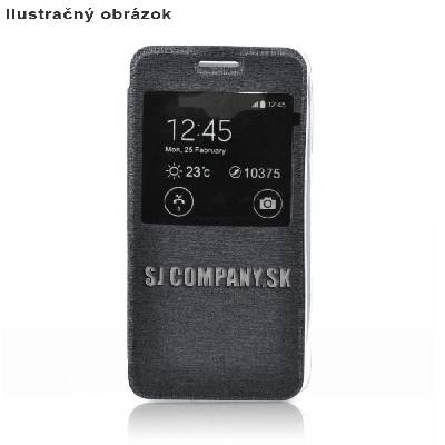 Kožený obal Samsung Galaxy J1 (J100H) – S-View Flexi – čierna