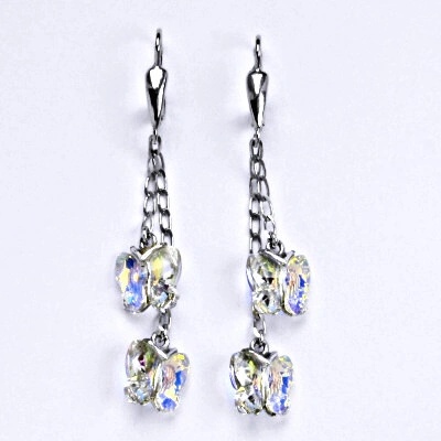Čištín s AB krystaly Swarovski motýlci na řetízku NK 1307/2/20