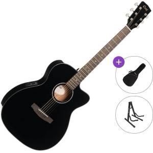 Cort L60CE Standard SET Black Gloss Електро-акустична китара Джъмбо