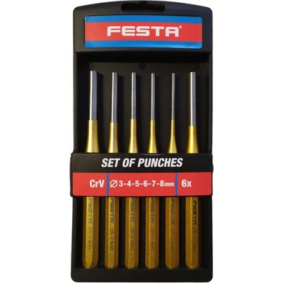 Sada průbojníků FESTA CrV 6ks 3, 4, 5, 6, 7, 8mm 19483