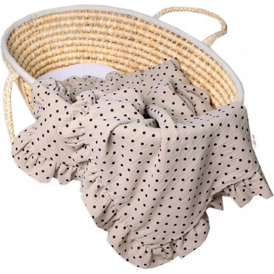 Baby Nellys Dětská deka béžová s puntíky