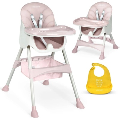 Ricokids Vysoká židle se stolkem Milo růžová