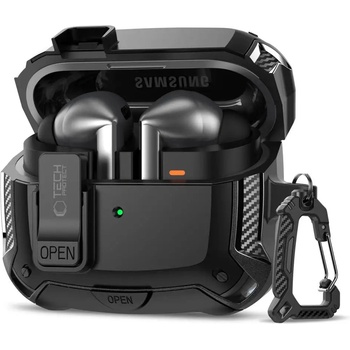 Tech-Protect Силиконов калъф Tech-Protect Hook за Samsung Galaxy Buds 3 / 3 FE / 3 Pro - черен (5906302333752)