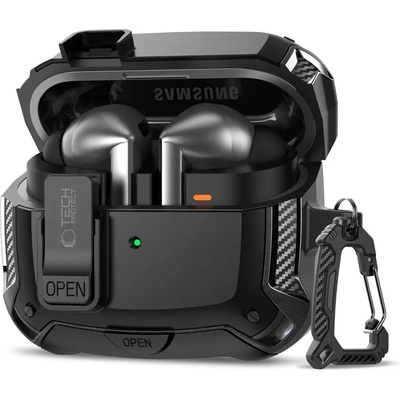 Tech-Protect Силиконов калъф Tech-Protect Hook за Samsung Galaxy Buds 3 / 3 FE / 3 Pro - черен (5906302333752)