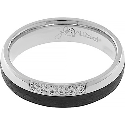 MPM Dámský karbonový prsten 8029 stříbrnočerné barvy