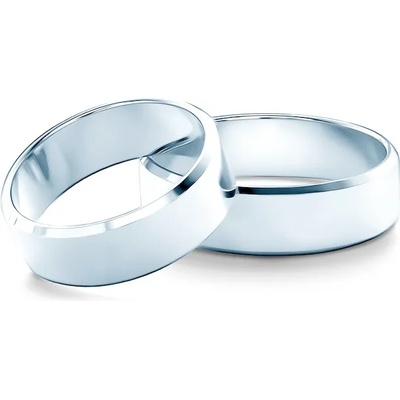 SAVICKI Сватбени халки: бяло злато, скосени. 6 мм