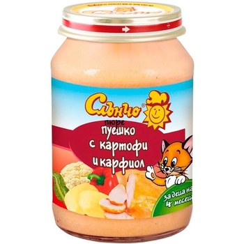 Слънчо пюре пуешко с картофи и карфиол - 190 г