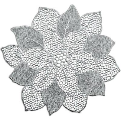 Zeller prostírání Flower stříbrná 43cm