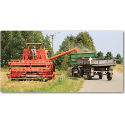Foto obraz sklenený horizontálny kombajn 100x50 cm