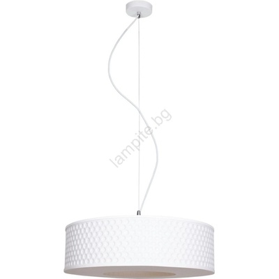 HEXE Пендел GARDA 1xE27/60W/230V Ø 40 см бял (HX0252)