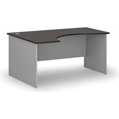 PRIMO Ergonomický kancelársky pracovný stôl GRAY, 1600 x 1200 mm, ľavý, sivá/wenge