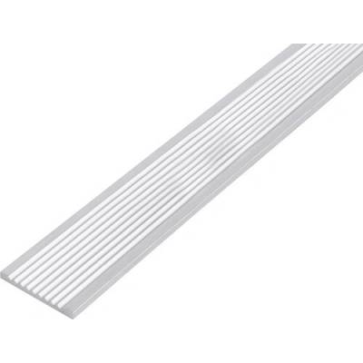 Alberts Tyč plochá alu rýhovaná strieborný elox 40x3 mm 1 m