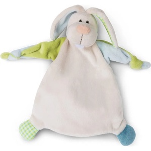NICI Мека кърпичка за гушкане Nici - Заек със зелено ухо, 25 х 25 cm (47129) - baby