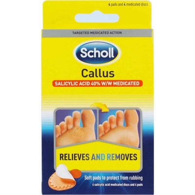 Scholl Callus Removal Pads polštářky na odstranění tvrdé kůže 4 ks
