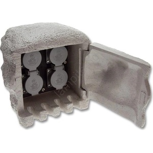 Ecolite XSTA-224G - Външен стълб с 4 гнезда IP44 (EC0163)