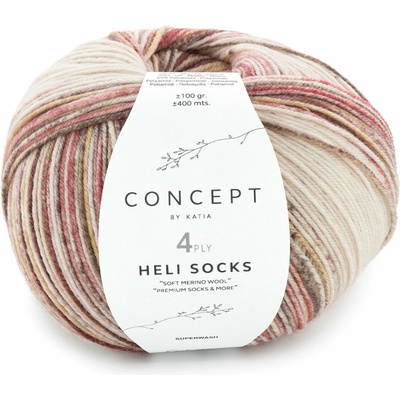 HELI SOCKS Katia Farby HELI SOCKS: 305 béžová-hrdzavá-khaki-okrová