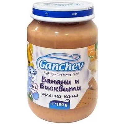 Ганчев пюре млечна каша с банани и бисквити - 190 г