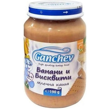 Ганчев пюре млечна каша с банани и бисквити - 190 г