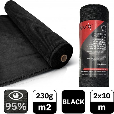 SVX Stínící síť 95 % 10 m 2 m černá
