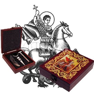 Аксесоари за вино Св. Георги в луксозна кутия