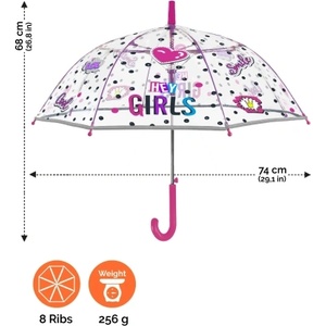  Детски прозрачен чадър Perletti CoolKids Hey Girls 15578