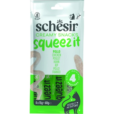 Schesir Cat Squeez It Kuře krém 4 x 15 g