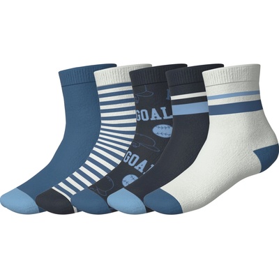 Lupilu Dětské ponožky s BIO bavlnou 5 párů bílá/modrá – Zboží Mobilmania