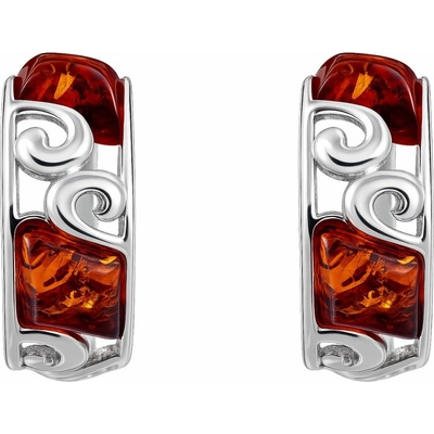 Jantario jantárové náušnice elegancia koňakové 660438