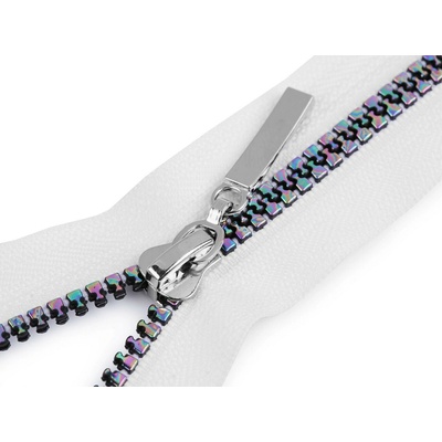 Prima-obchod Duhový kostěný zip No 5 délka 80 cm, barva 101 bílá