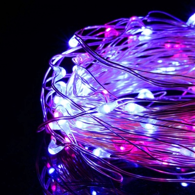 SPRINGOS LED reťaz Nano Duo 2 m 20 LED 2x AA ružová modrá