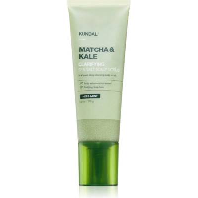 KUNDAL Matcha & Kale Herb Mint почистващ пилинг за коса и скалп 200 гр