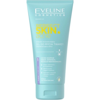 Eveline Cosmetics Perfect Skin acne hĺbkovo čistiaci gél pre problematickú pleť akné 150 ml